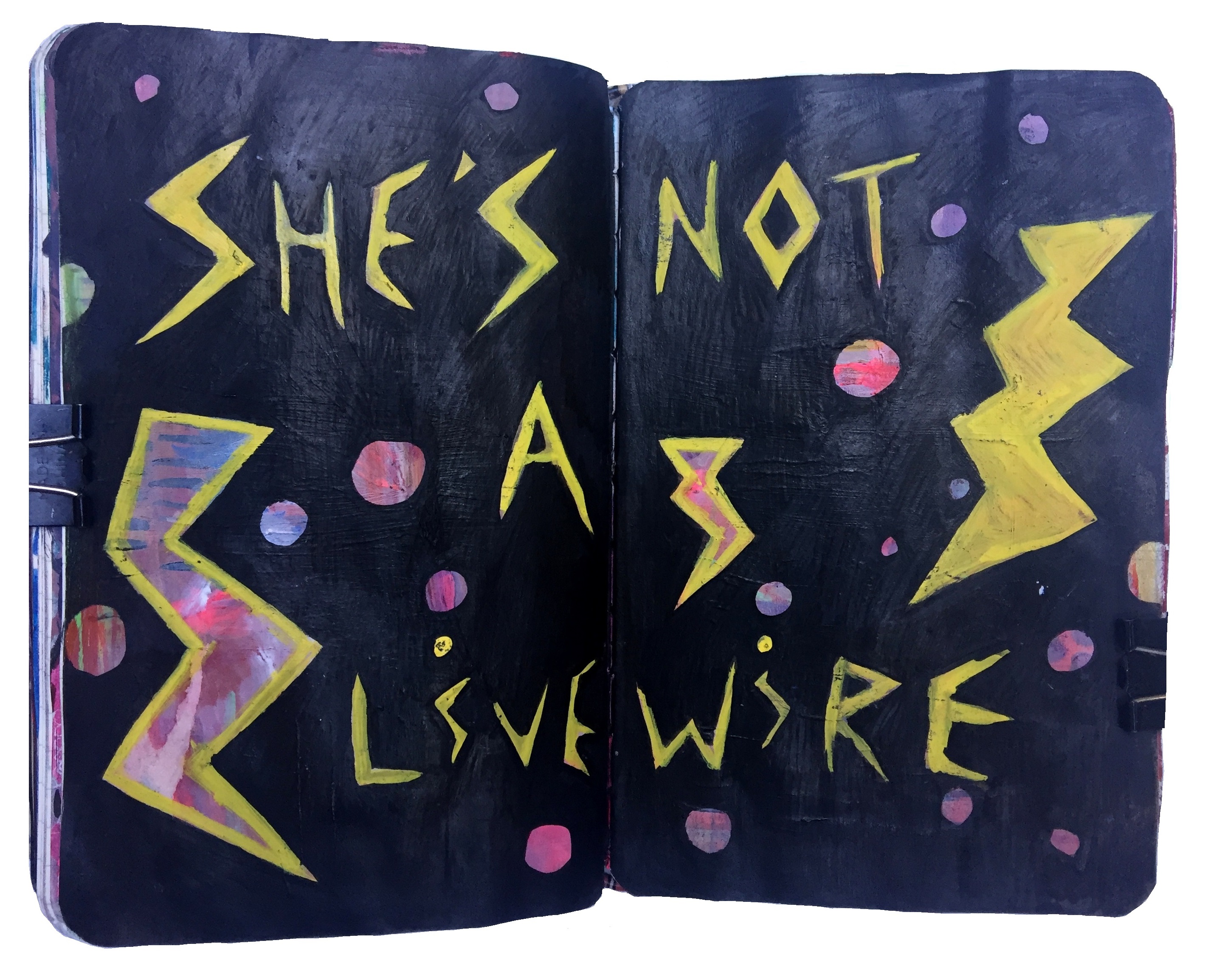 A mixed media art journal illustration about not being a livewire.