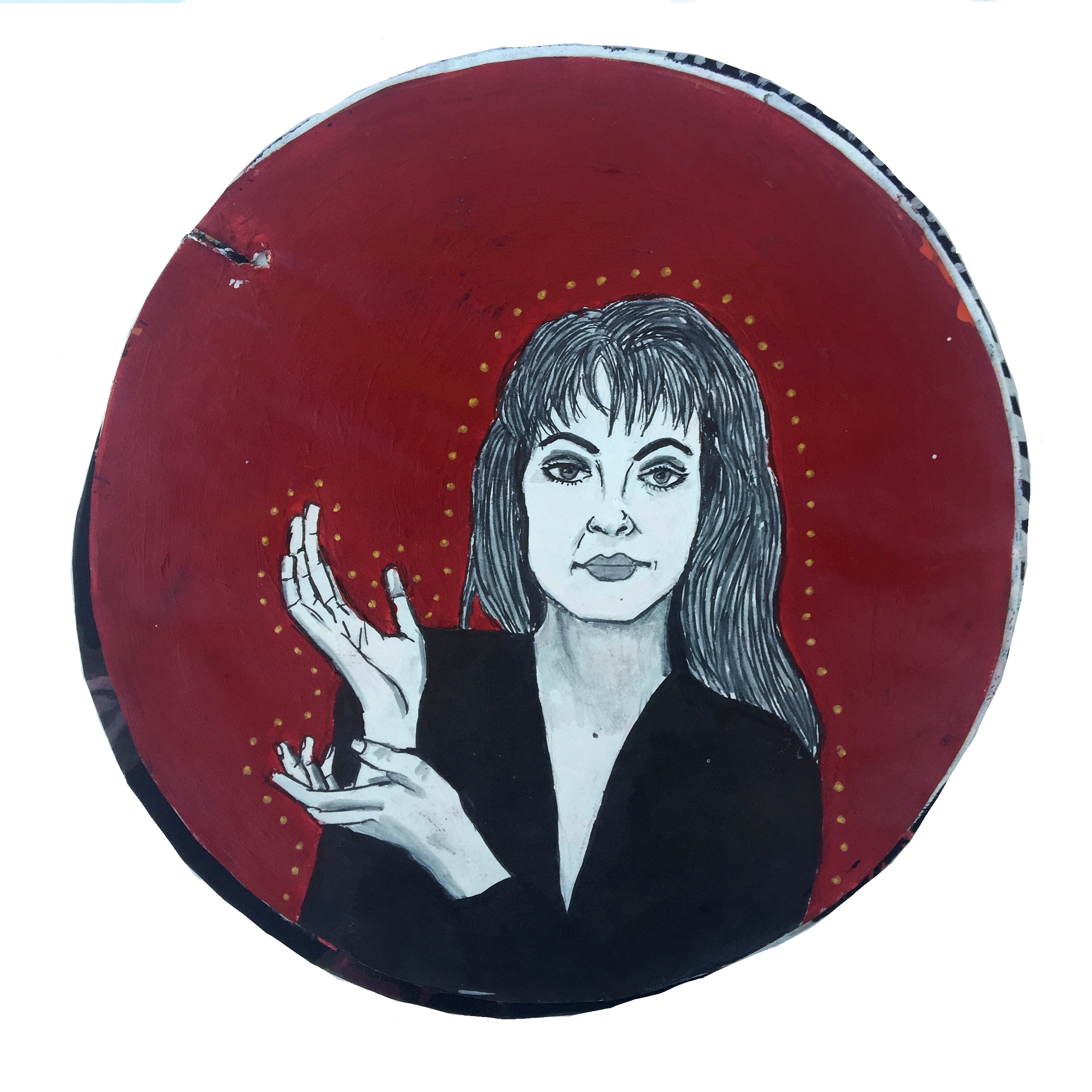 Day 205/365 of Year of Creative Habits. A mixed media art journal illustration of Laura Palmer from Twin Peaks.