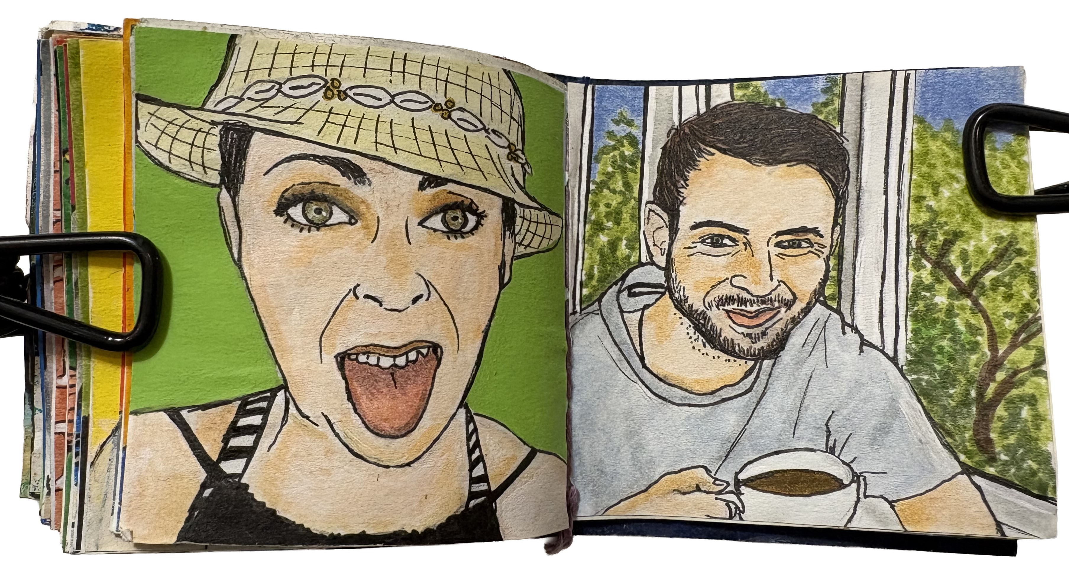 Commissioned post-it portraits for friends.